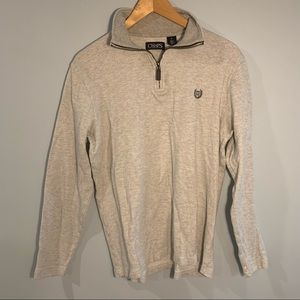 Chaps Grey 3/4 Zip Sweater